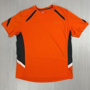 HIND Men's XL Orange Logo Short Sleeves Crew Neck Activewear Running Top